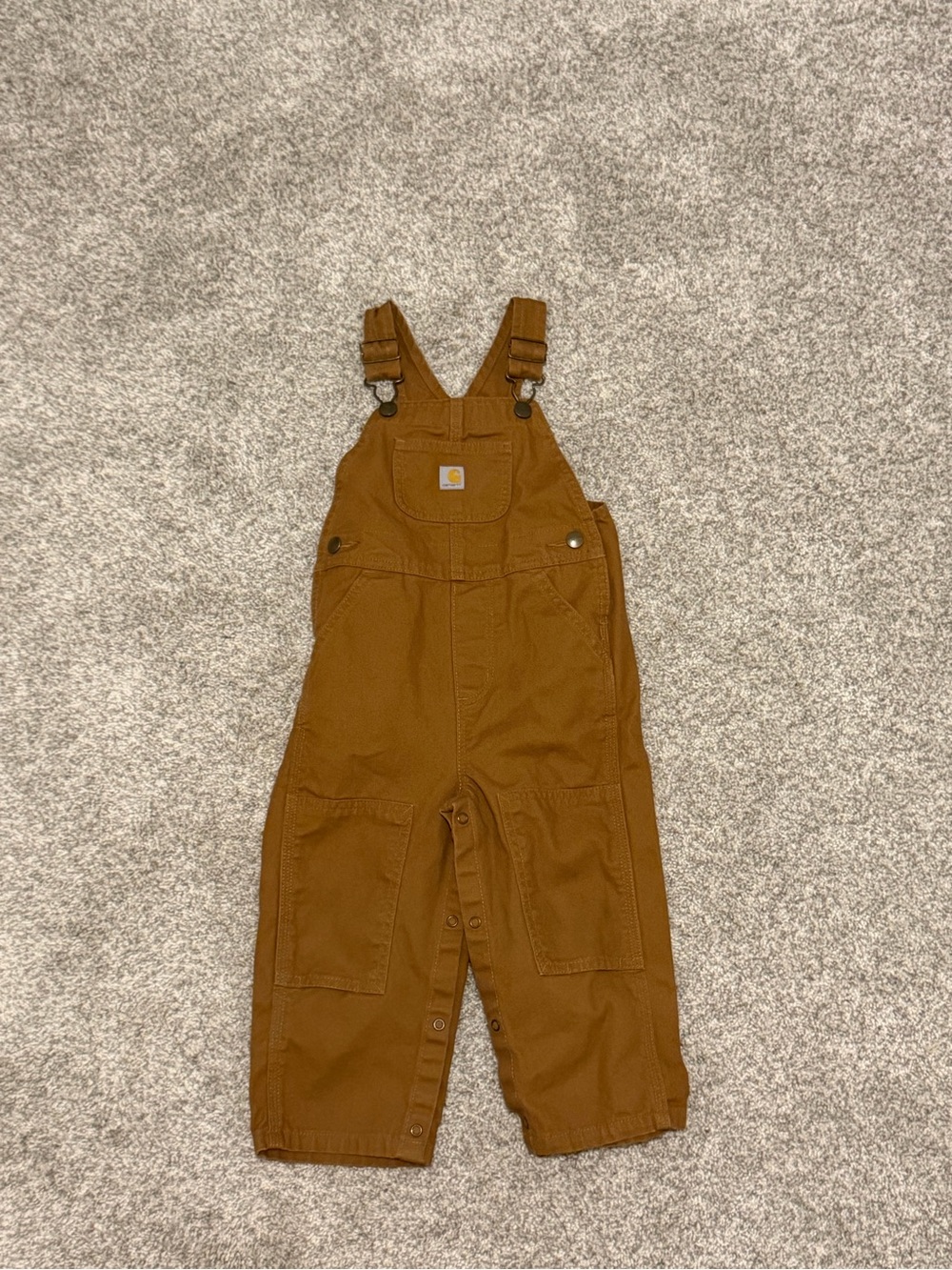 Carhartt Kids Tan/Brown Duck Canvas Overalls